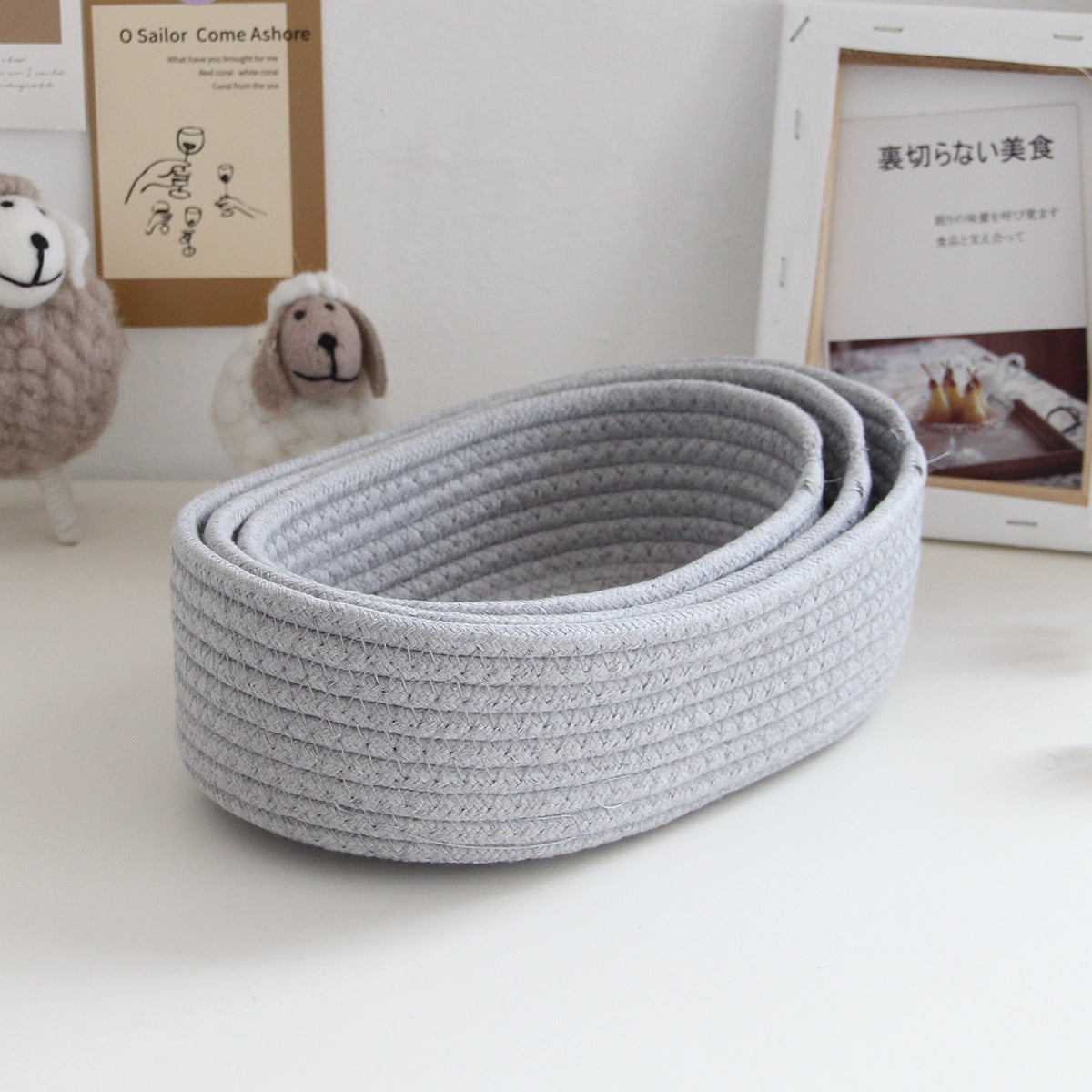 Ship-Shaped Cotton Rope Storage Basket
