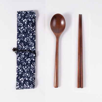 Japanese Style Long Handled Spoons, Forks, Chopsticks, Three Piece Set Of Wooden Portable Tableware, Chopsticks, Spoons, Set