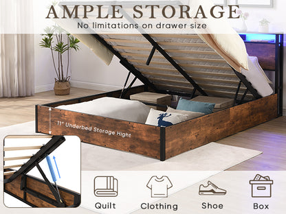 Full-Size Lift-Up Storage Bed Frame