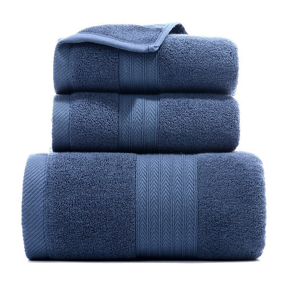 Cotton Bath & Hand Towels – Set of 3