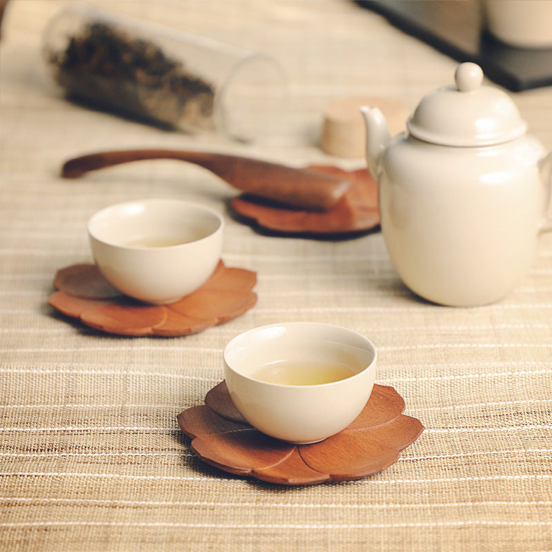 Red Sandalwood Coaster New Chinese Creative Wooden Coffee Mat Beautiful Heat Insulation Mahogany Cup Holder Tea Coaster