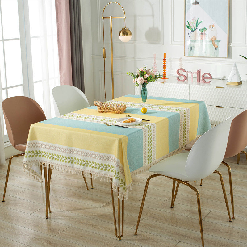 New American Country Household Waterproof Coffee Table Tablecloth Desk Tablecloth Cloth Dustproof Tablecloth