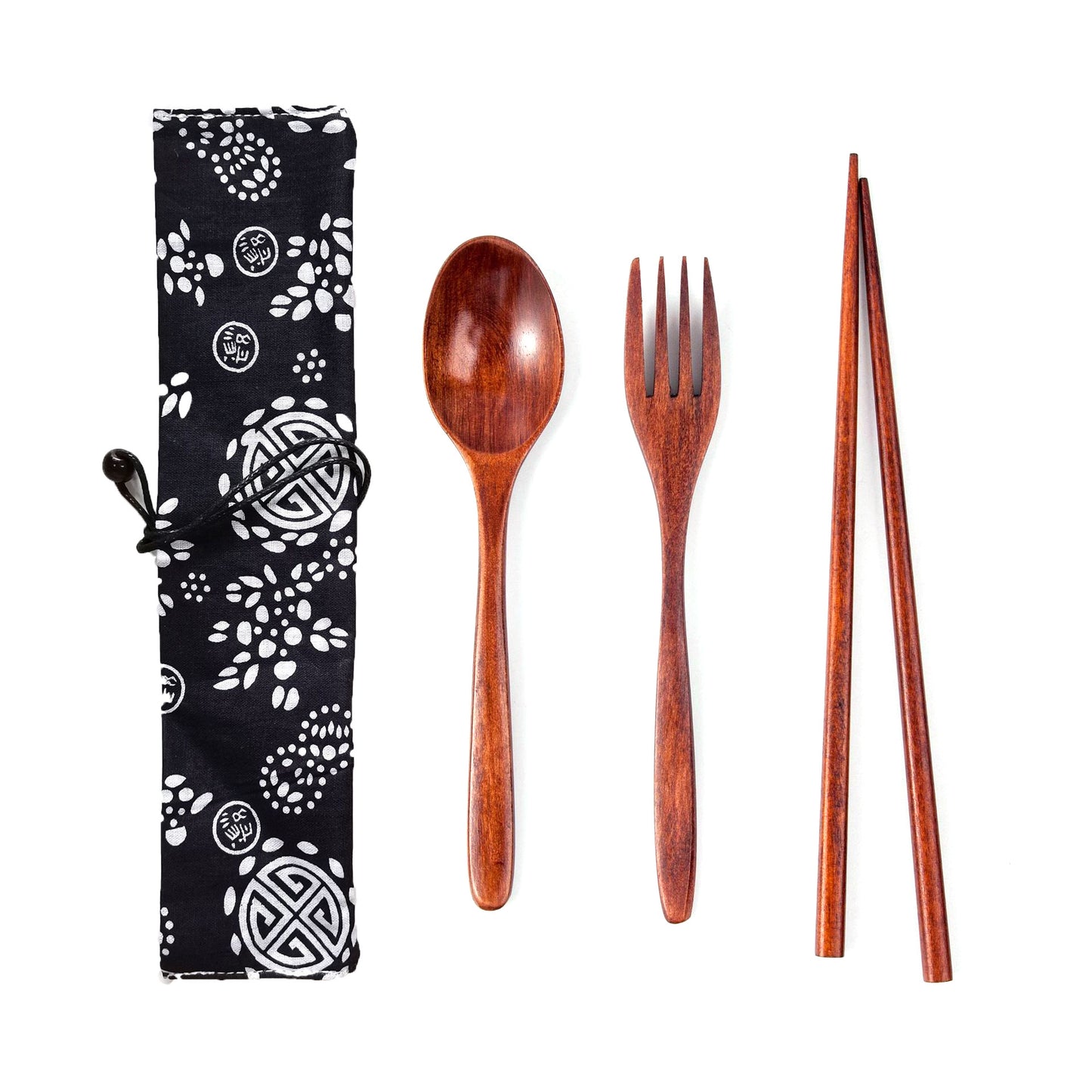 Japanese Style Long Handled Spoons, Forks, Chopsticks, Three Piece Set Of Wooden Portable Tableware, Chopsticks, Spoons, Set