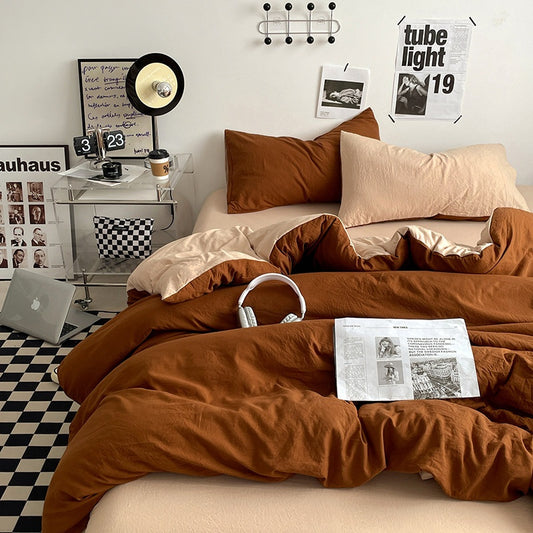 Two-Tone Washed Cotton Bedding Set