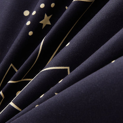 Star Print Microfiber Bedding Set – 4 Pieces