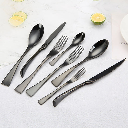Caya Black Stainless Steel Cutlery Set