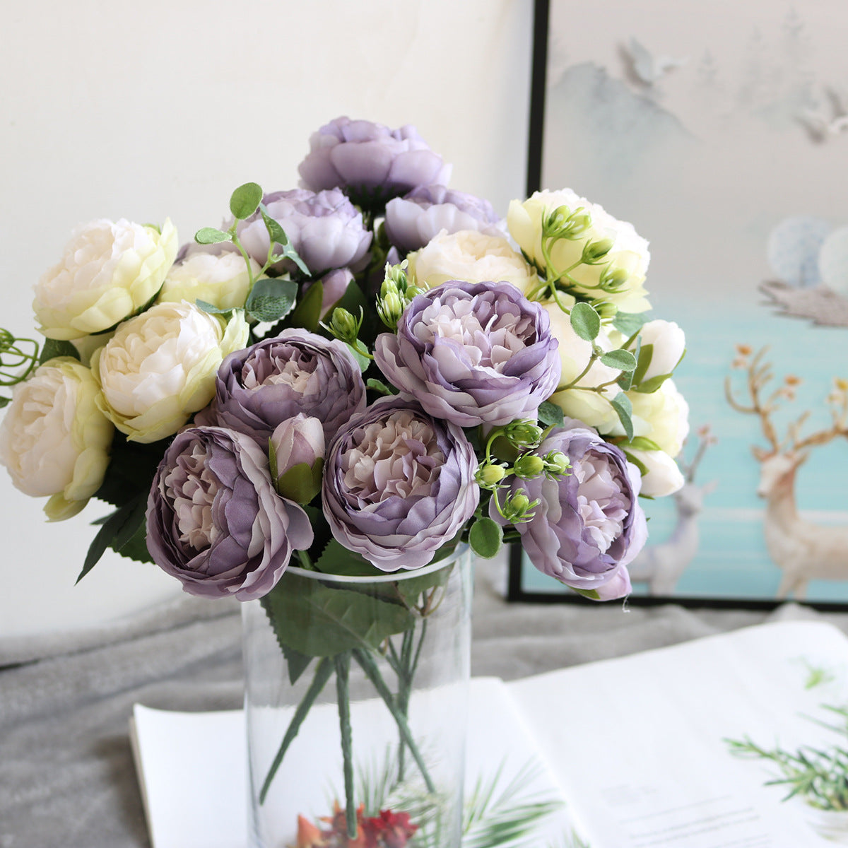 5 Small Peonies Korean Small Bouquets 5 Philips Rose Simulation Flowers Household Wedding Rose Bouquets