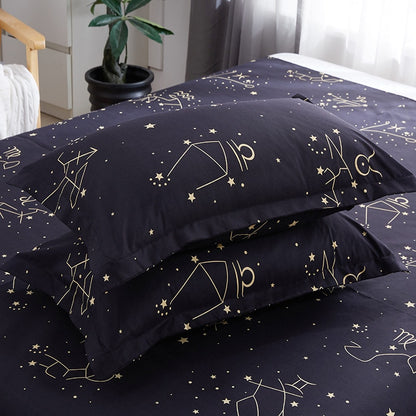 Star Print Microfiber Bedding Set – 4 Pieces