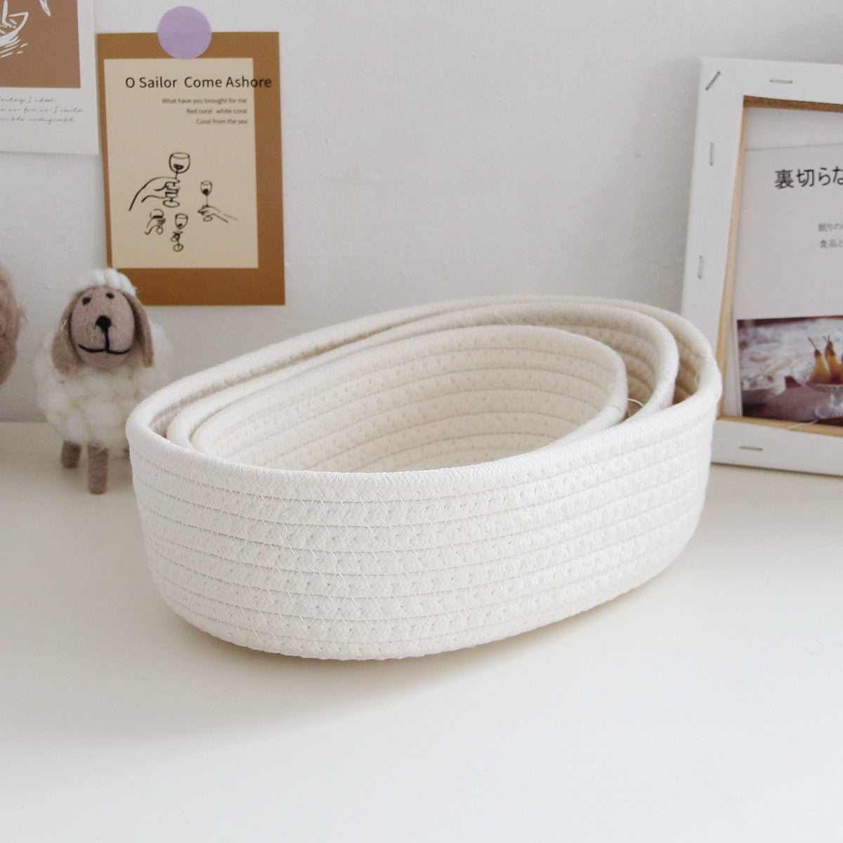 Ship-Shaped Cotton Rope Storage Basket