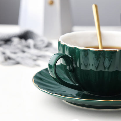 Nordic Style Simple Coffee Cup Set Creative Ceramic Coffee Cup British Afternoon Tea Cup Black Tea Cup Girl Heart