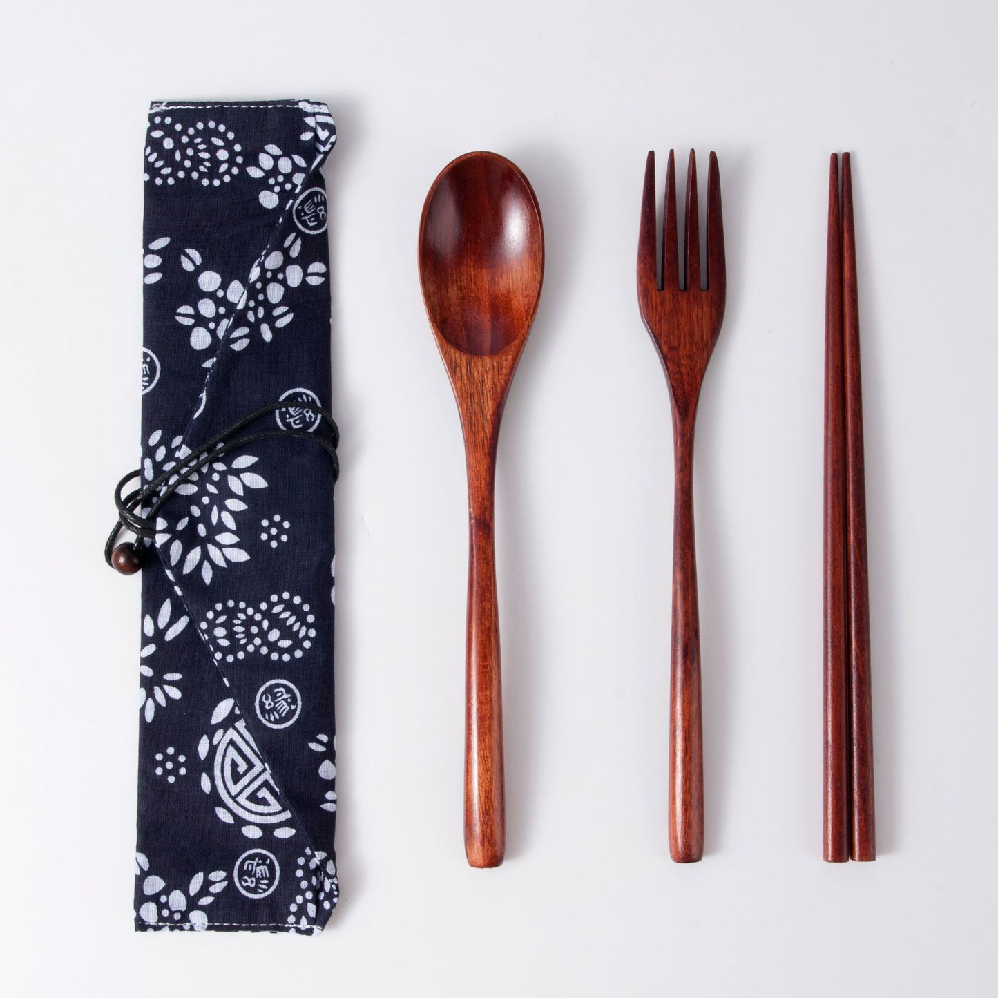 Japanese Style Long Handled Spoons, Forks, Chopsticks, Three Piece Set Of Wooden Portable Tableware, Chopsticks, Spoons, Set