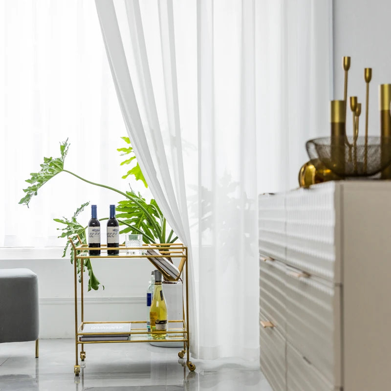 White Sheer Voile Curtain