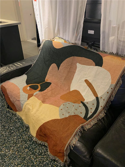 NEW Earring Girl Throw Blanket Backrest Towel Background Wall Tapestry Sofa Covers Dust Cover Air Conditioning Bed Blankets