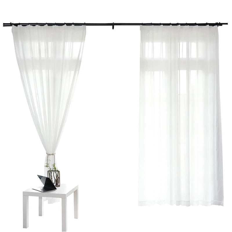 White Sheer Voile Curtain