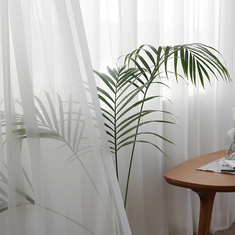 White Sheer Voile Curtain