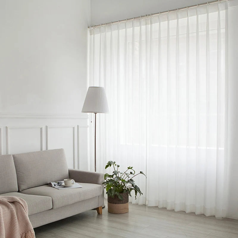 White Sheer Voile Curtain