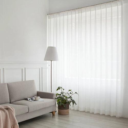 White Sheer Voile Curtain