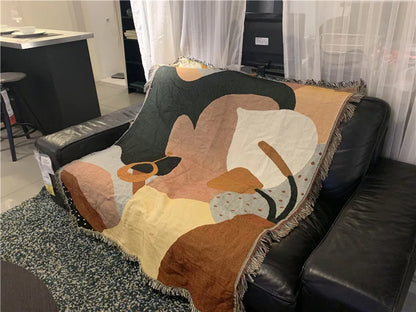 NEW Earring Girl Throw Blanket Backrest Towel Background Wall Tapestry Sofa Covers Dust Cover Air Conditioning Bed Blankets