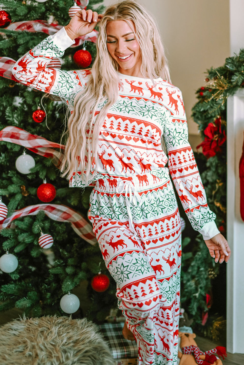 Reindeer Print Lounge Set